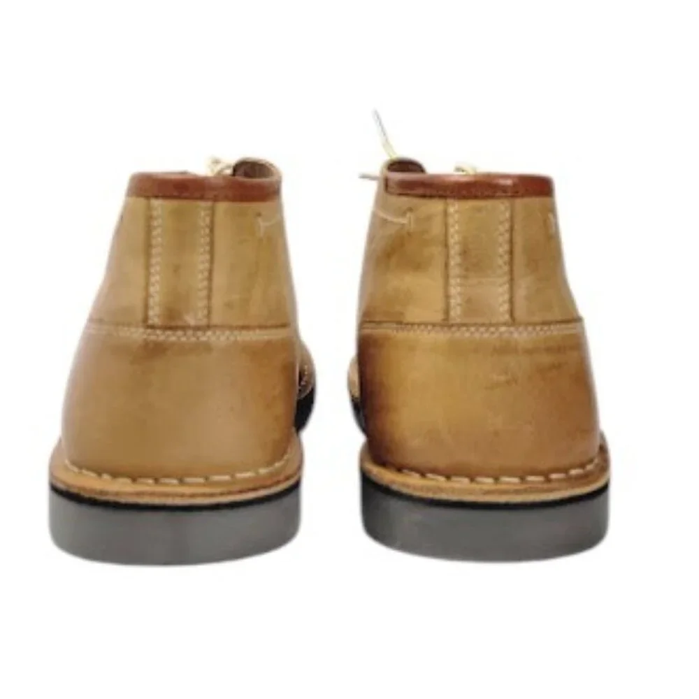 STEVE MADDEN Hestonn Men's Tan Leather Chukka Boots Lace Up Shoes Size 11.5 NWOB